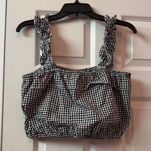 La Hearts Black and White Checkered Tank Top